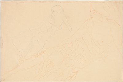 Yatan bir kadınla ilgili iki çalışma, 1913 by Gustav Klimt