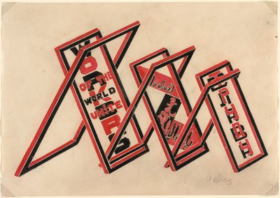 Propaganda Standı (Dünyanın İşçileri Birleşin) by Gustav Klutsis