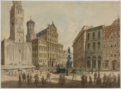Perlach Kulesi ve Augsburg Belediye Binası by Gustav Kraus