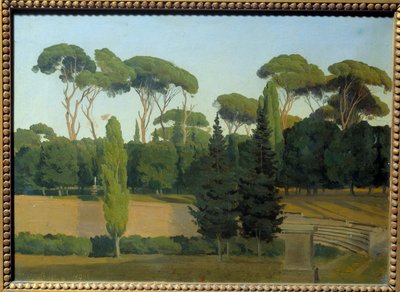 Villa Borghese'nin bahçelerinde. Gustaf Wilhem Palm (1810 - 1890) tarafından yapılan tablo Ec. dava açıldı. by Gustav Palm