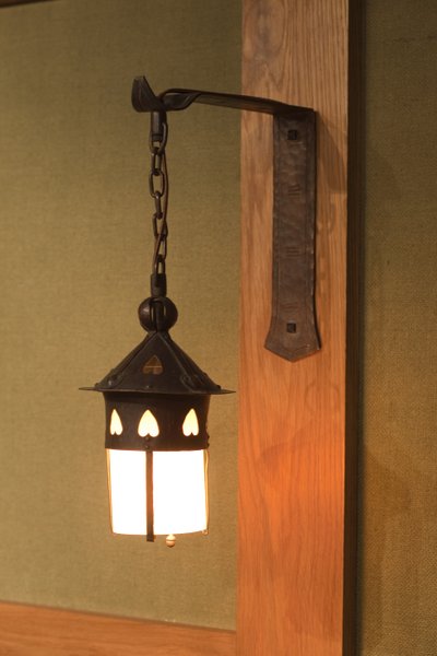 Aplik çifti, c.1904-1913 (bakır ve cam) by Gustav Stickley