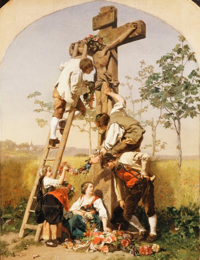 Tapınağın Süslenmesi, 1854 by Gustave Brion