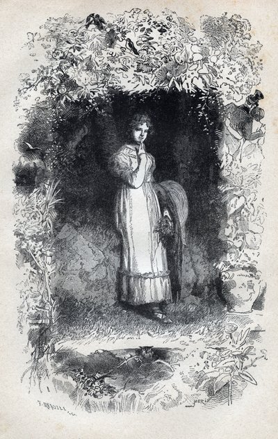 Tholomyes tarafından aşık Fantine portresi - Victor Hugo (1802-1885) 1862 tarafından "Sefiller - Birinci bölüm: Fantine" için Gustave Brion (1824-1877) tarafından illüstrasyon by Gustave Brion