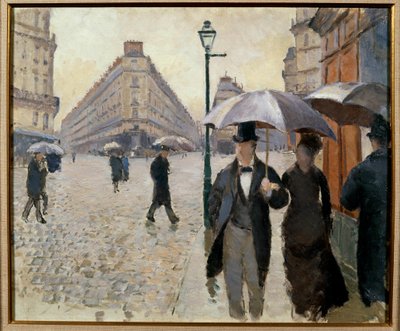Yağmurlu havada bir Paris Sokağı (Place de l'Europe) by Gustave Caillebotte