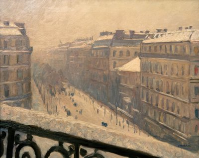 Boulevard Haussmann, kar etkisi by Gustave Caillebotte