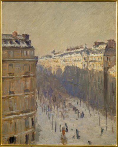 Boulevard Haussmann, kar etkisi by Gustave Caillebotte