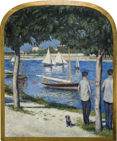 Berge du Petit Gennevilliers ve Seine, 1890. by Gustave Caillebotte