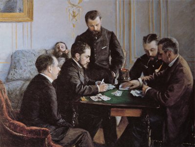 Besigue Partisi, yaklaşık 1881. by Gustave Caillebotte
