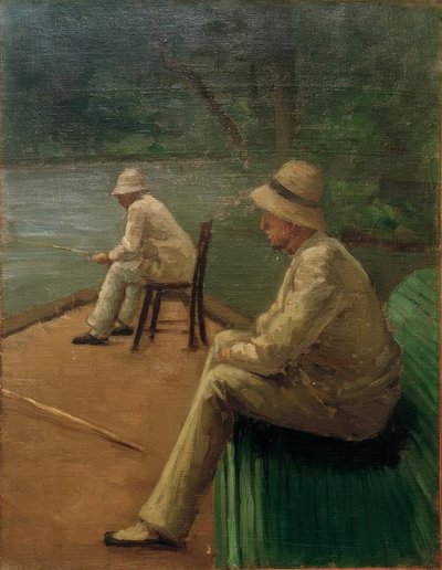 Yerres kıyısında balıkçılar by Gustave Caillebotte