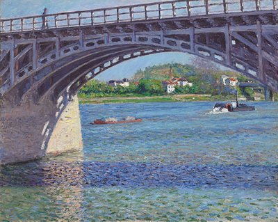 Argenteuil Köprüsü ve Seine; Argenteuil köprüsü ve Seine, c.1883 by Gustave Caillebotte