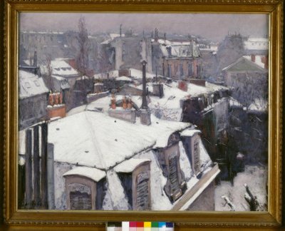 Çatıların görünümü (Kar etkisi), diyor çatılar kar altında by Gustave Caillebotte