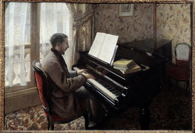 Piyano çalan genç adam. Gustave Caillebotte