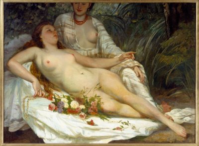 Yıkananlar iki çıplak kadın diyor. Gustave Courbet