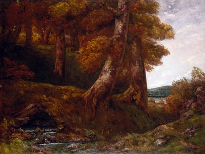 Ormana Giriş, 1855 dolayları (tuval üzerine yağlı boya) by Gustave Courbet