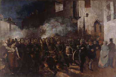 Yangına koşan itfaiyeciler by Gustave Courbet