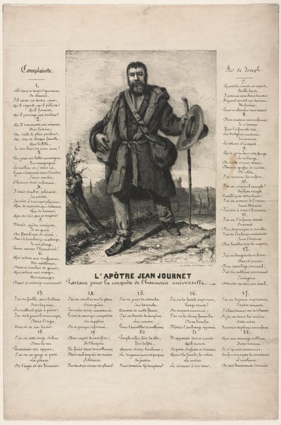 Jean Journet Evrensel Uyumun Fethi için Ayrılırken, 1850. by Gustave Courbet