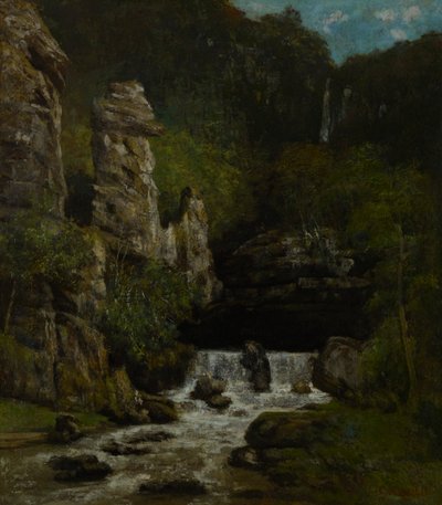 Şelaleli Manzara by Gustave Courbet