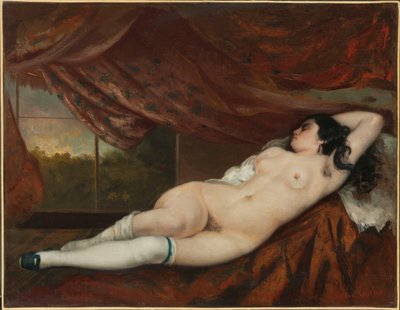 Çıplak kadın uzanmış, 1862 by Gustave Courbet