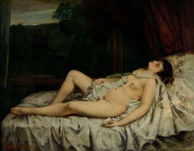 uyku çıplak by Gustave Courbet