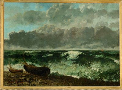 Fırtınalı deniz (tuval üzerine resim) by Gustave Courbet