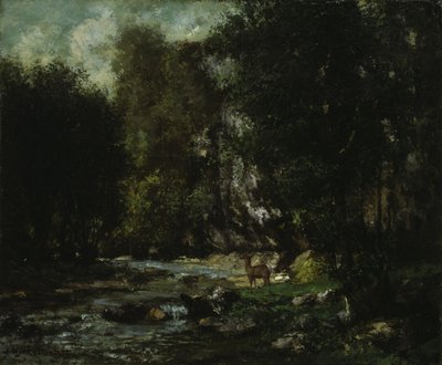 Les Puits-Noir Çayı, 1855 dolayları (tuval üzerine yağlı boya) by Gustave Courbet