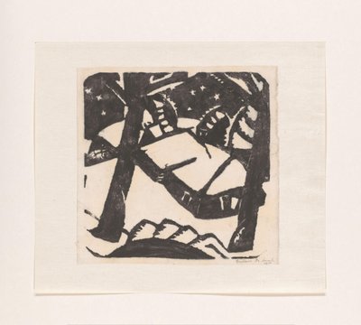 Ağaçlar ve karlı çatılar by Gustave De Smet (signed by artist)