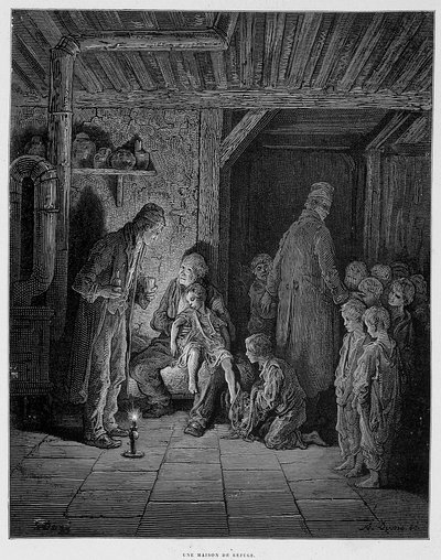 Bir sığınak evi - Gustave Dore tarafından “” Londra