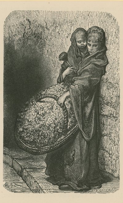 çiçek satan bir kadın by Gustave Dore