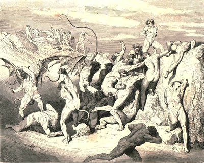 Ah! Onları ilk şeritte nasıl bağladılar!, c1890. by Gustave Dore