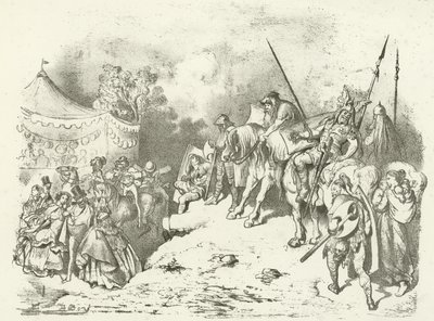 Torunlarının Kostümünü Düşünen Eski Bir Briton (gravür) by Gustave Dore