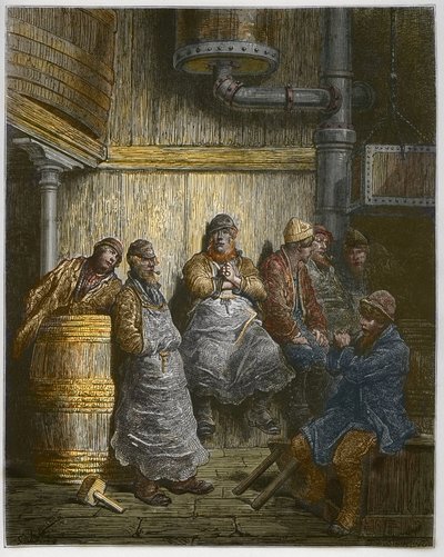 Barclay Perkins Bira Fabrikası İşçileri ara veriyor - William Blanchard Jerrold (1826-94) tarafından yazılan 