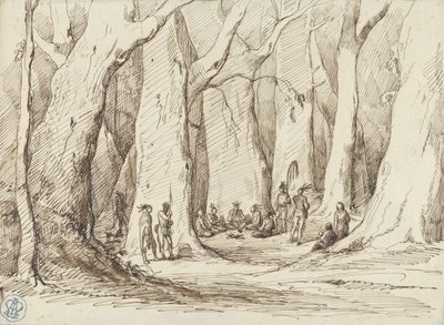 Kızılderililerin bir ormanda toplanması by Gustave Dore