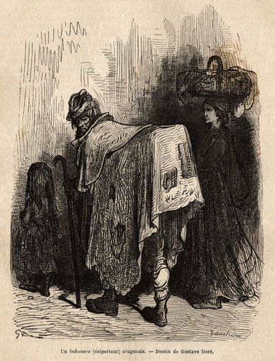 Buhonero, Aragonlu seyyar satıcı. Gustave Dore