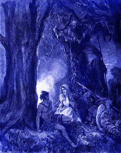 Chactas ve Atala, Doré tarafından gravür. by Gustave Dore