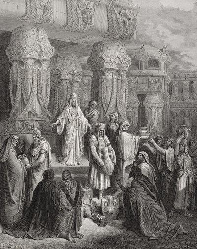 Cyrus Tapınağın Kaplarını Onarıyor, Dore