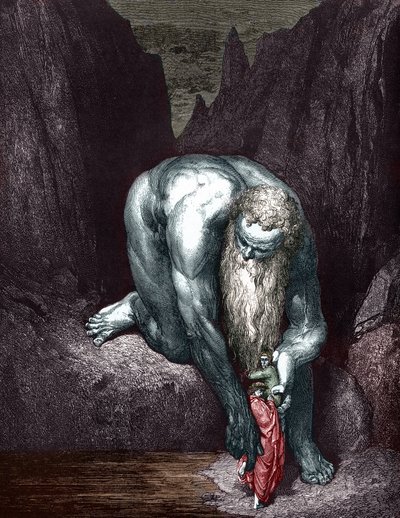Dante ve Virgil, Gustave tarafından gösterilen matematikle buluşuyor by Gustave Dore