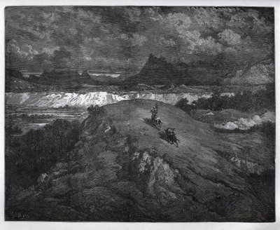 Don Kişot ve Sancho Panza dağlık bir bölgede maceralarına devam ediyor, Sierra Morena - Miguel Cervantes