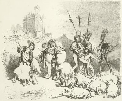 Bertrand du Guesclin, á leið frá Bordeaux til Parísar, og fékk stöðugt lof fólksins rki by Gustave Dore