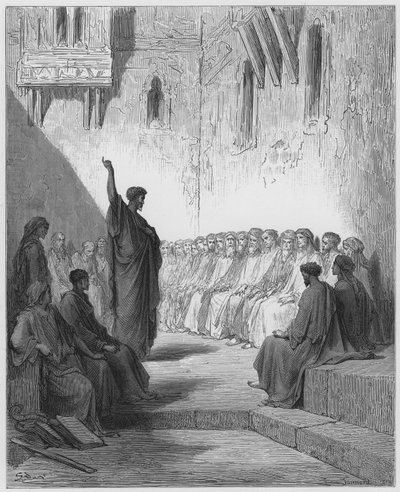 Gustave Dore İncil: S Paul Selaniklilere vaaz veriyor by Gustave Dore
