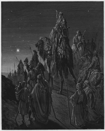 Gustave Dore İncil: Yıldızın rehberliğinde bilge adamlar by Gustave Dore