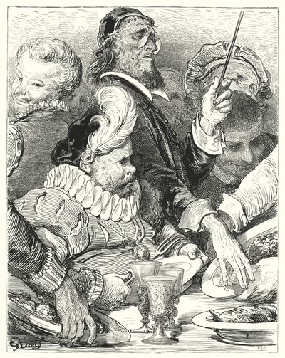 Gustave Dore'un Don Kişot'u: "'Absit!' doktor ağladı" (gravür) by Gustave Dore