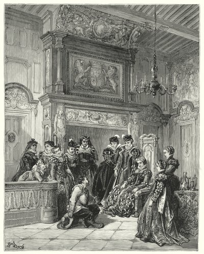 Gustave Dore'un Don Kişot'u: "Düşesin isteği üzerine, son sözde büyünün tüm geçişini çok sadık bir şekilde anlattı" (gravür) by Gustave Dore