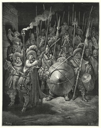 Gustave Dore'un Don Kişot'u: "'Mart!' quot Sancho, 'bunu nasıl yapabileceğimi düşünüyorsun?'" (gravür) by Gustave Dore