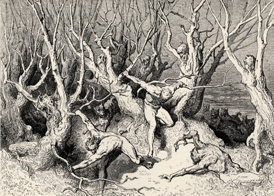 Dante'nin İlahi Komedya - Cehennem (La Divina Commedia, L'Inferno) için İllüstrasyonu by Gustave Dore