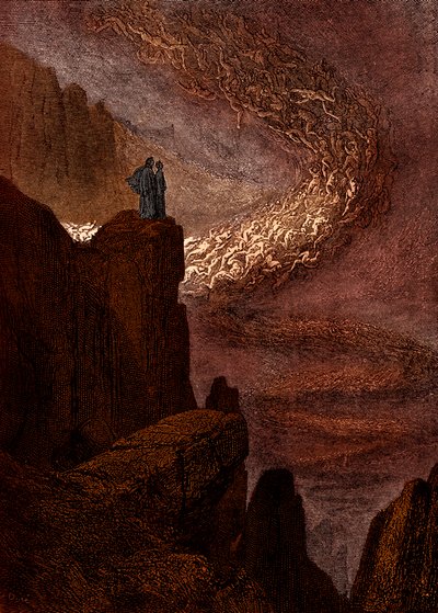 Dante'nin İlahi Komedya - Cehennem (La Divina Commedia, L'Inferno) için İllüstrasyonu by Gustave Dore