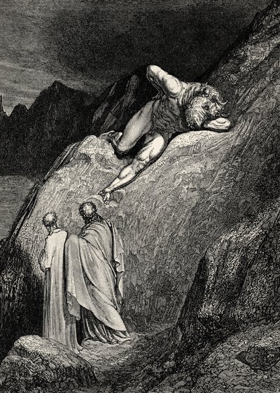 Dante'nin İlahi Komedya - Cehennem (La Divina Commedia, L'Inferno) için İllüstrasyonu by Gustave Dore