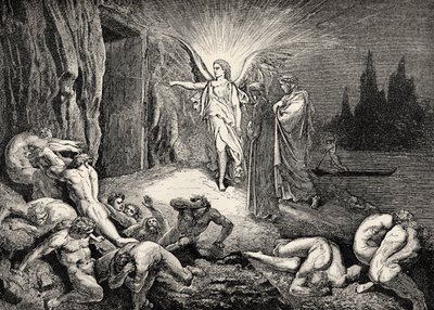 Dante'nin İlahi Komedya - Cehennem (La Divina Commedia, L'Inferno) için İllüstrasyonu by Gustave Dore