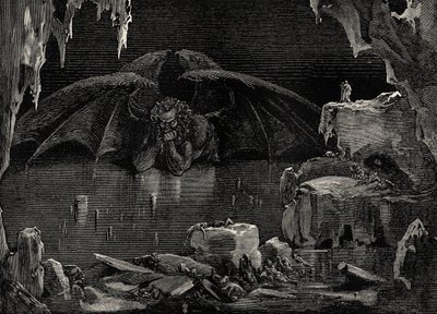Dante'nin İlahi Komedya - Cehennem (La Divina Commedia, L'Inferno) için İllüstrasyonu by Gustave Dore