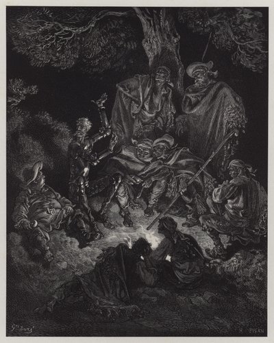 Don Kişot de la Mancha'dan bir çizim by Gustave Dore