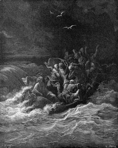 İsa fırtınayı yatıştırır by Gustave Dore